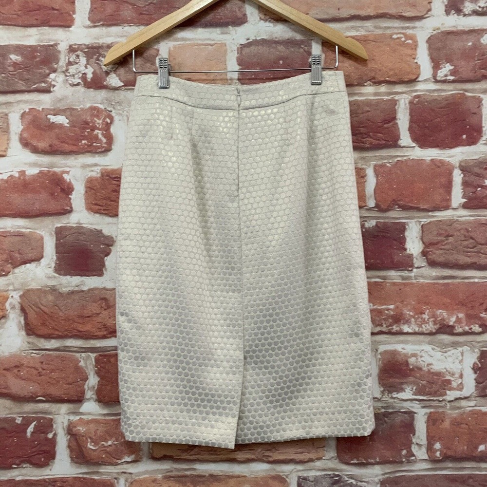 Albert Nipon Skirt Women's Size 4 Cream Metallic … - image 4